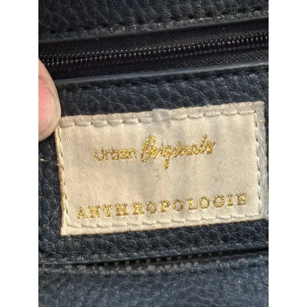 Anthropologie Urban Originals Black Leather Half Moon Crossbody Bag